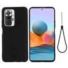 For Xiaomi Redmi Note 10 Pro Max Solid Color Liquid Silicone Dropproof Full Coverage Protective Case(Black) - 1