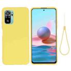 For Xiaomi Redmi Note 10S Solid Color Liquid Silicone Dropproof Full Coverage Protective Case(Yellow) - 1