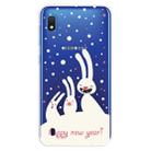 For Galaxy  A10 Trendy Cute Christmas Patterned Clear TPU Protective Case(Three Rabbits) - 1