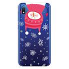 For Galaxy  A10 Trendy Cute Christmas Patterned Clear TPU Protective Case(Upside Down Snowman) - 1