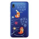 For Galaxy  A10 Trendy Cute Christmas Patterned Clear TPU Protective Case(Snowflake and Birds) - 1