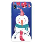 For Galaxy  A10 Trendy Cute Christmas Patterned Clear TPU Protective Case(Sock Snowman) - 1