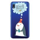 For Galaxy  A10 Trendy Cute Christmas Patterned Clear TPU Protective Case(Penguin) - 1