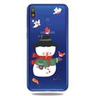 For Galaxy A30 Trendy Cute Christmas Patterned Clear TPU Protective Case(Bird and  Snowman) - 1