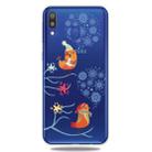 For Galaxy A40 Trendy Cute Christmas Patterned Clear TPU Protective Case(Snowflake and Birds) - 1