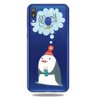 For Galaxy A40 Trendy Cute Christmas Patterned Clear TPU Protective Case(Penguin) - 1