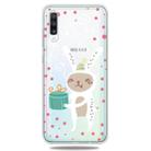 For Galaxy A50 Trendy Cute Christmas Patterned Clear TPU Protective Case(Gift Rabbit) - 1