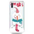 For Galaxy A50 Trendy Cute Christmas Patterned Clear TPU Protective Case(Sock Snowman) - 1