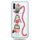 For Galaxy A70 Trendy Cute Christmas Patterned Clear TPU Protective Case(Red Band Bird) - 1