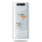 For Galaxy A80 Trendy Cute Christmas Patterned Clear TPU Protective Case(Ski Bird) - 1