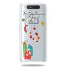 For Galaxy A80 Trendy Cute Christmas Patterned Clear TPU Protective Case(Black Tree Gift) - 1