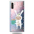 For Galaxy Note10 Trendy Cute Christmas Patterned Clear TPU Protective Case(Gift Rabbit) - 1