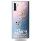 For Galaxy Note10 Trendy Cute Christmas Patterned Clear TPU Protective Case(Ski Bird) - 1