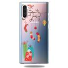 For Galaxy Note10 Trendy Cute Christmas Patterned Clear TPU Protective Case(Black Tree Gift) - 1