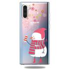 For Galaxy Note10 Trendy Cute Christmas Patterned Clear TPU Protective Case(Fireworks Snowman) - 1