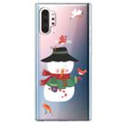 For Galaxy Note10 Pro Trendy Cute Christmas Patterned Clear TPU Protective Case(Bird and  Snowman) - 1