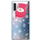 For Galaxy Note10 Pro Trendy Cute Christmas Patterned Clear TPU Protective Case(Upside Down Snowman) - 1