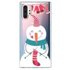 For Galaxy Note10 Pro Trendy Cute Christmas Patterned Clear TPU Protective Case(Sock Snowman) - 1