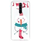 For Xiaomi Redmi Note 8 Pro Trendy Cute Christmas Patterned Clear TPU Protective Case(Sock Snowman) - 1