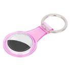 Anti-scratch Clear TPU Shockproof Protective Cover Soft Case with Keychain Ring Loop For AirTag(Transparent Pink) - 1