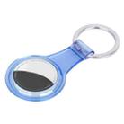 Anti-scratch Clear TPU Shockproof Protective Cover Soft Case with Keychain Ring Loop For AirTag(Transparent Blue) - 1