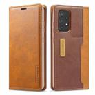 For Samsung Galaxy A52 5G / 4G LC.IMEEKE LC-001 Series PU + TPU Color Matching Frosted Horizontal Flip Leather Case with Holder & Card Slot(Yellow) - 1