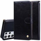 For Samsung Galaxy S21 Ultra 5G Business Style Oil Wax Texture Horizontal Flip Leather Case with Holder & Card Slots & Wallet(Black) - 1