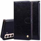 For Samsung Galaxy S21 5G Business Style Oil Wax Texture Horizontal Flip Leather Case with Holder & Card Slots & Wallet(Black) - 1