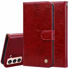 For Samsung Galaxy S21 5G Business Style Oil Wax Texture Horizontal Flip Leather Case with Holder & Card Slots & Wallet(Red) - 1