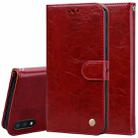 For Samsung Galaxy M01 Business Style Oil Wax Texture Horizontal Flip Leather Case with Holder & Card Slots & Wallet(Red) - 1