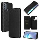 For Motorola Moto G50 Carbon Fiber Texture Horizontal Flip TPU + PC + PU Leather Case with Card Slot(Black) - 1