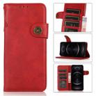 For iPhone 12 / 12 Pro KHAZNEH Dual-Splicing Cowhide Texture Horizontal Flip Leather Case with Holder & Card Slots & Wallet & Lanyard(Red) - 1