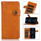 For iPhone 12 Pro Max KHAZNEH Dual-Splicing Cowhide Texture Horizontal Flip Leather Case with Holder & Card Slots & Wallet & Lanyard(Brown) - 1