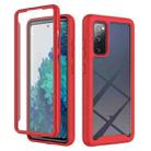 For Samsung Galaxy S20 FE Starry Sky Full Body Hybrid Shockproof Phone Case(Red) - 1