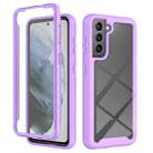 For Samsung Galaxy S21 5G Starry Sky Full Body Hybrid Shockproof Phone Case(Light Purple) - 1