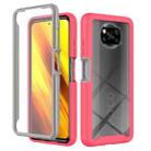 For Xiaomi Poco X3 NFC Starry Sky Full Body Hybrid Shockproof Phone Case(Rose Red) - 1