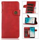 For Samsung Galaxy S21 5G KHAZNEH Dual-Splicing Cowhide Texture Horizontal Flip Leather Case with Holder & Card Slots & Wallet & Lanyard(Red) - 1