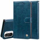 For Xiaomi Redmi K40 / K40 Pro Business Style Oil Wax Texture Horizontal Flip Leather Case with Holder & Card Slots & Wallet(Blue) - 1
