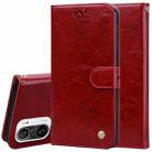 For Xiaomi Redmi K40 / K40 Pro Business Style Oil Wax Texture Horizontal Flip Leather Case with Holder & Card Slots & Wallet(Red) - 1