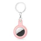 Gel Leather Case Cover with Switchable Keychain Ring for AirTag(Pink) - 1