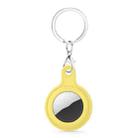 Gel Leather Case Cover with Switchable Keychain Ring for AirTag(Yellow) - 1