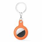 Gel Leather Case Cover with Switchable Keychain Ring for AirTag(Orange) - 1