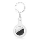Gel Leather Case Cover with Switchable Keychain Ring for AirTag(White) - 1