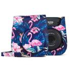 Flamingo Pattern Camera Bag with Shoulder Strap for Fujifilm Instax mini 11(Black Background) - 1