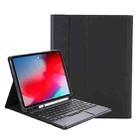 YT11B-A Detachable Candy Color Skin Feel Texture Round Keycap Bluetooth Keyboard Leather Case with Touch Control For iPad Air 4 2020 / Air 5 2022 / Pro 11 inch 2022 / 2021 / 2020 / 2018(Black) - 1