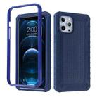 For iPhone 12 / 12 Pro Diamond Texture 360 Degree All-inclusive Shockproof Skidproof TPU Case(Dark Blue) - 1