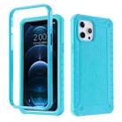 For iPhone 12 / 12 Pro Diamond Texture 360 Degree All-inclusive Shockproof Skidproof TPU Case(Sky Blue) - 1