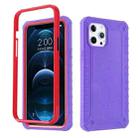 For iPhone 12 / 12 Pro Diamond Texture 360 Degree All-inclusive Shockproof Skidproof TPU Case(Purple) - 1