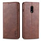 For OnePlus 7 AZNS Retro Texture Magnetic Horizontal Flip PU Leather Case with Holder & Card Slots & Photo Frame(Brown) - 1