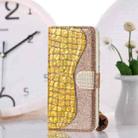 For Xiaomi Redmi Note 10 4G Laser Glitter Powder Matching Crocodile Texture Horizontal Flip Leather Case with Card Slots & Holder & Wallet(Gold) - 1